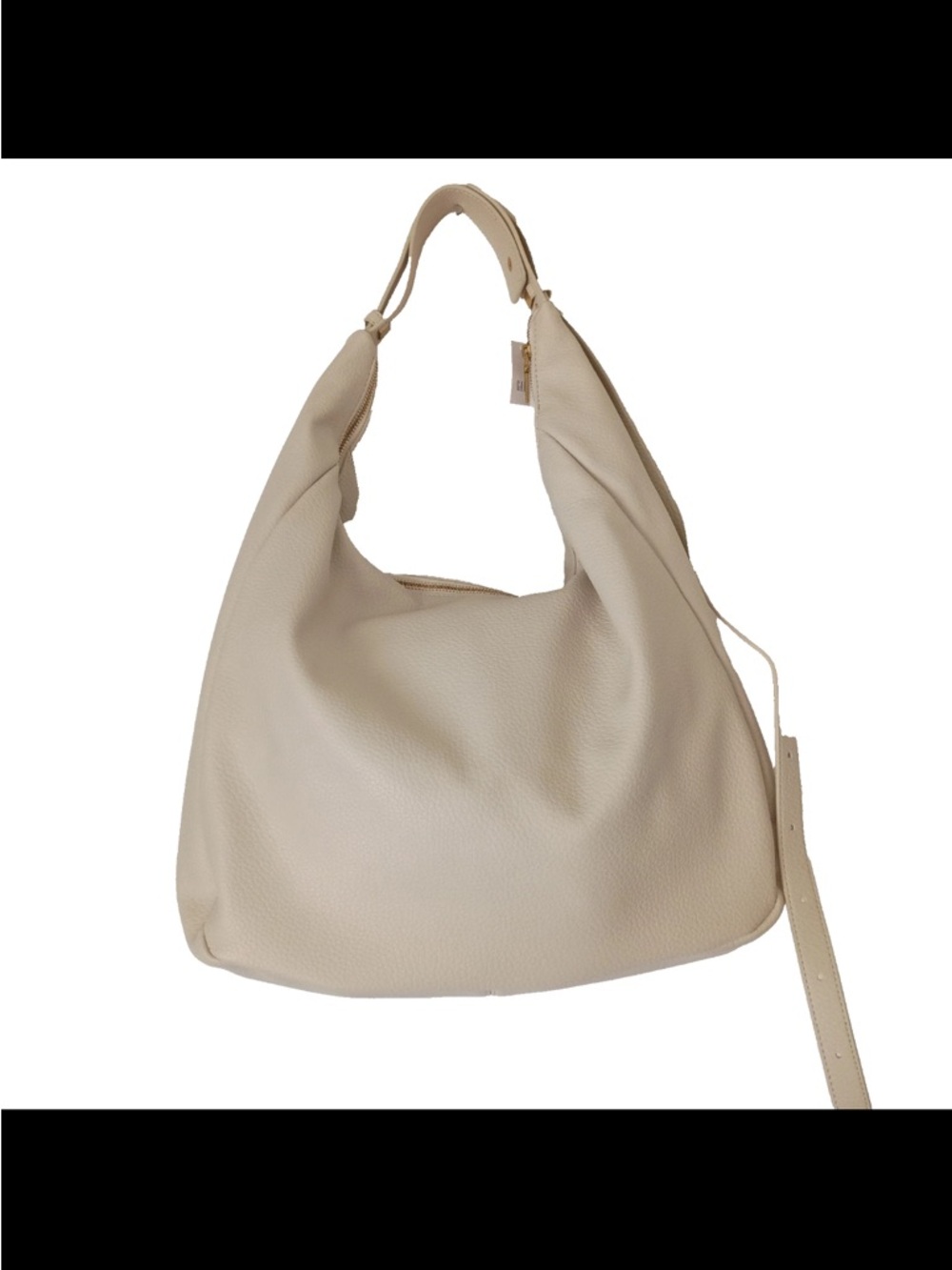 GAP Cream Pebbled Leather Hobo Shoulder Bag